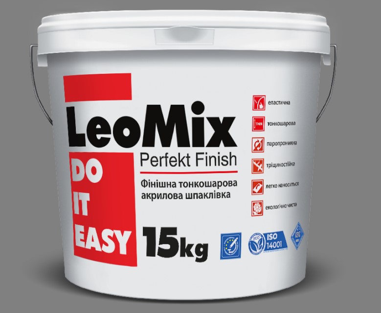 LeoMix Perfekt Finish Фінішна тонкошарова акрилова шпаклівка